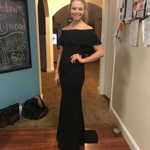 Black Strapless Formal Gown